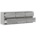 vidaXL Meuble TV avec LED sonoma gris 140x34x50 cm bois d'ingénierie