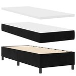 vidaXL Lit box spring avec matelas et banc noir 80x200 cm en velours