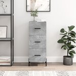 vidaXL Buffet Gris béton 34 5x34x90 cm Bois d'ingénierie