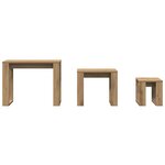 vidaXL Tables gigognes 3 Pièces chêne artisanal bois d'ingénierie