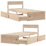 vidaXL Cadre de lit sans matelas 90x190 cm bois de pin massif