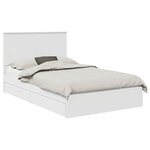 vidaXL Lit de Rangement Blanc 120 x 190 cm Bois d'ingénierie
