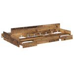 vidaXL Cadre de lit avec rangement Bois Ancien 120 x 200 cm