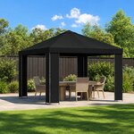 vidaXL Pavillon 3 x 3 m Noir Polyester et Acier 190 gsm