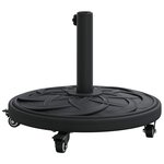vidaXL Pied de parasol 15.35 kg Noir Fer Circulaire