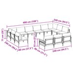 vidaXL Ensemble de canapé de jardin 13 Pièces Anthracite Acier