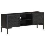vidaXL Meuble TV Noir 115x30x46 cm Bois massif de manguier