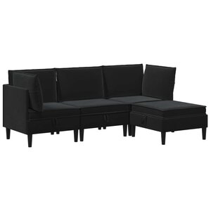 vidaXL Ensemble de meubles pour le salon 4 pc Noir Velours