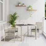 vidaXL Ensemble de salle à manger pour jardin 3 Pièces Gris clair