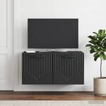 vidaXL Meuble TV mural Noir 59 5 x 31 x 30 cm Bois d'ingénierie