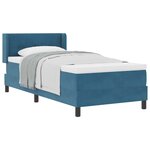 vidaXL Lit à ressorts avec matelas Bleu foncé 200 x 100 cm Polyester
