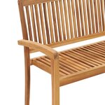 Vidaxl banc de jardin empilable et coussin 128 5cm bois de teck massif