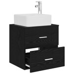 vidaXL Vanité de lavabo mural Chêne noir 53 x 34 5 x 63 cm