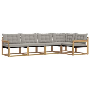 vidaXL Ensemble de canapés d'extérieur 5 Pièces Blanc et gris clair