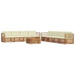vidaXL Ensemble de canapés d'extérieur 9 pc Naturel et Crème