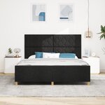 Lit vidaXL Noir 180x200 cm en tissu