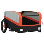 vidaXL Remorque de vélo noir et orange 30 kg fer
