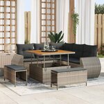 vidaXL Ensemble de canapé de jardin 8 Pièces Gris polyrotin