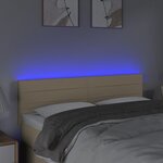 vidaXL Tête de lit à LED Crème 144x5x78/88 cm Tissu