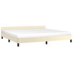 vidaXL Cadre de lit avec tête de lit sans matelas crème 200x200 cm