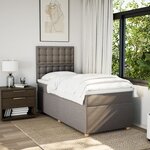 vidaXL Sommier à lattes de lit avec matelas Taupe 90x200 cm Tissu