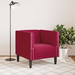 vidaXL Fauteuil Chesterfield rouge bordeaux velours