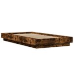 vidaXL Cadre de lit et lumières LED sans matelas chêne fumé 75x190 cm
