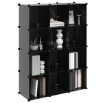 vidaXL Cubes de rangement 12 Pièces Noir PP