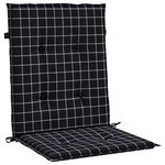 vidaXL Coussins de chaise à dossier bas lot de 4 noir à carreaux tissu