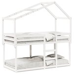 vidaXL Lit superposé avec toit blanc 90x200 cm bois de pin massif