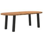vidaXL Table à manger 220x100x74 cm bois de chêne massif ovale