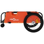vidaXL Remorque de vélo orange et noir tissu oxford et fer