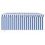vidaXL Auvent manuel rétractable et store et LED 3x2 5 m Bleu et blanc