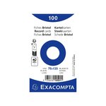 Paquet 100 Fiches Sous Film - Bristol Uni Non Perforé - 75x125mm - Blanc - X 20 - Exacompta