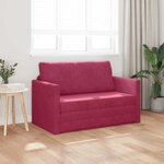 vidaXL Canapé-Lit 110cm Bordeaux Velours