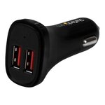 Startech.com chargeur de voiture usb à 2 ports - haute puissance (24 w/4 8 a) - noir