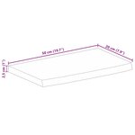 vidaXL Dessus de table 50x20x2 5 cm bord vif bois massif manguier brut