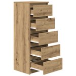 vidaXL Buffet et tiroirs chêne artisanal 37 5x35x99 cm bois ingénierie