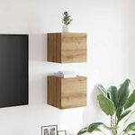 vidaXL Meubles TV muraux 2 Pièces chêne artisanal 30 5x30x30 cm