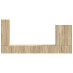 vidaXL Ensemble de meuble TV mural Montage mural 6 Pièces Chêne Sonoma