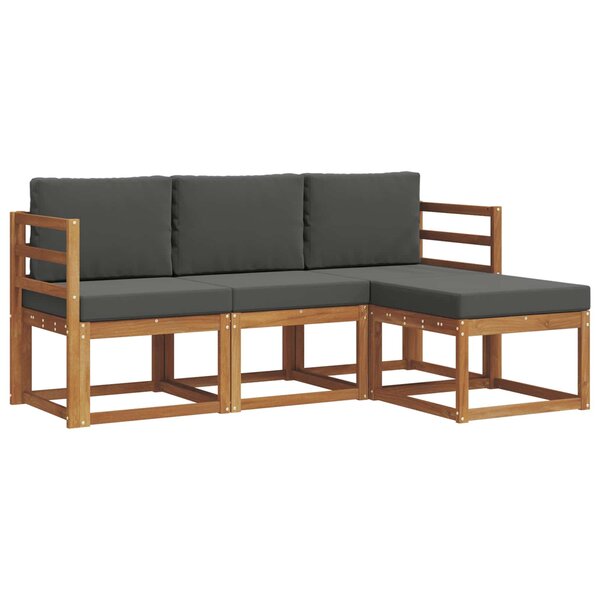 vidaXL Ensemble de canapés d'extérieur 4 pc Naturel et Anthracite