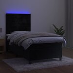 vidaXL Sommier à lattes de lit avec matelas LED Noir 90x190 cm Velours