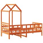 vidaXL Lit de jour avec toit cire marron 80x200 cm bois massif de pin