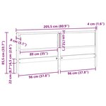 vidaXL Tête de lit Autre Blanc 200 cm Bois massif en pin