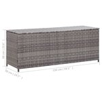 vidaXL Boîte de rangement de jardin gris 150x50x60 cm résine tressée