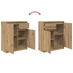 vidaXL Buffet avec tiroir chêne artisanal 71x35x84 cm bois ingénierie