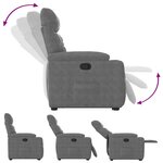 vidaXL Fauteuil inclinable gris foncé tissu microfibre