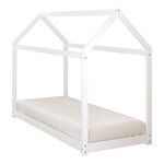 Lit Zoey cabane blanc + matelas