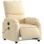 vidaXL Fauteuil inclinable de massage électrique crème tissu