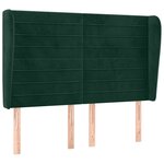 vidaXL Tête de lit avec oreilles Vert foncé 147x23x118/128 cm Velours